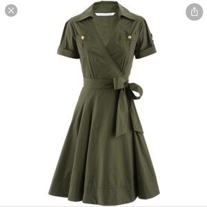 DVF olive wrap dress